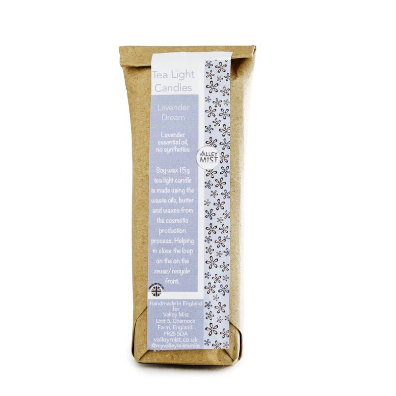 natural essential oil lavender tea light candle three pack