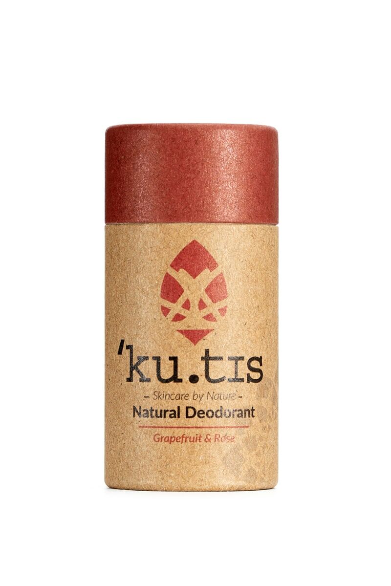 Kutis natural deodorant grapefruit and rose made with beeswax