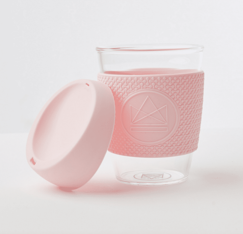 Pink Reusable Glass Coffee Cup - 350ml